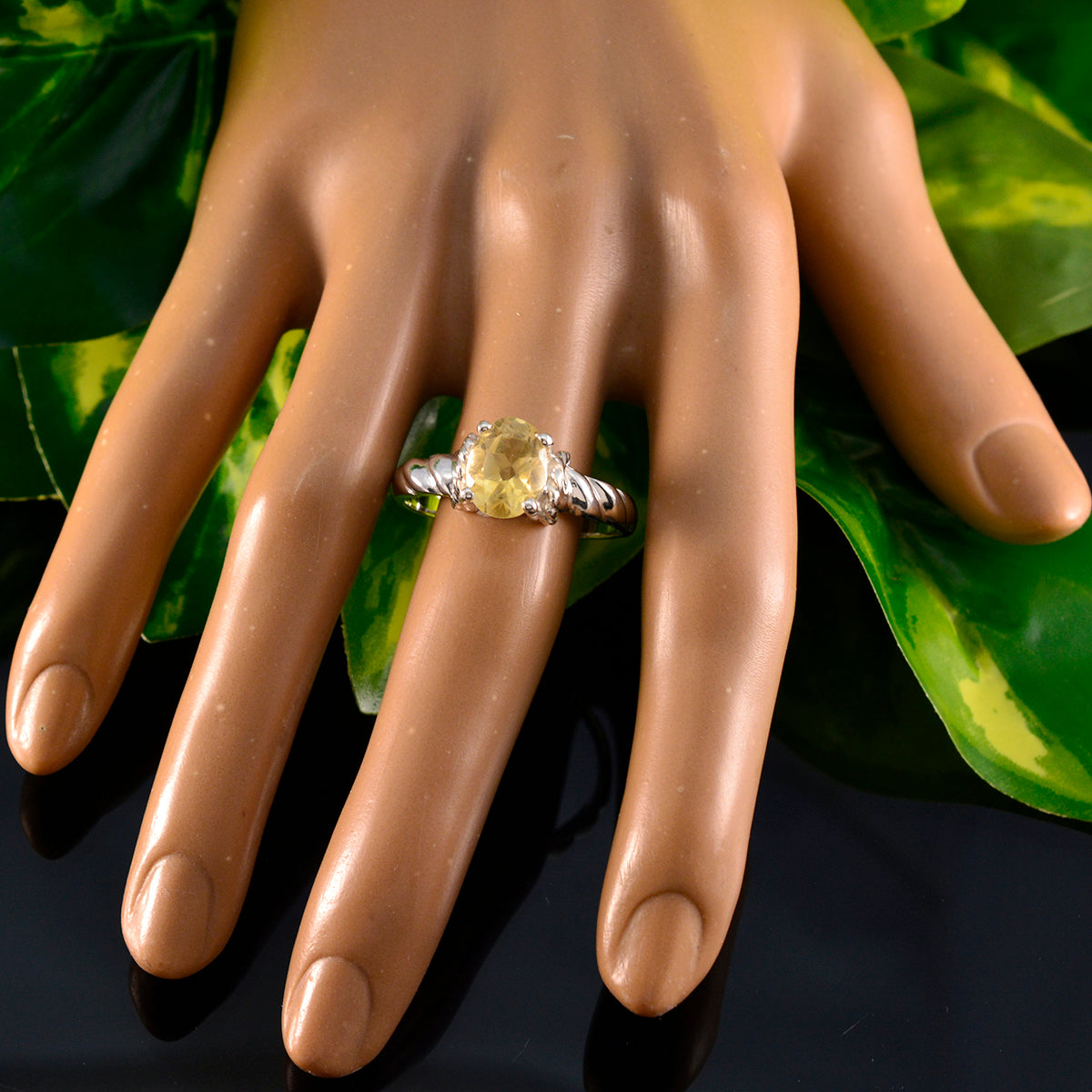 Chloe Solitaire Yellow Ring Sterling Silver Gemstone