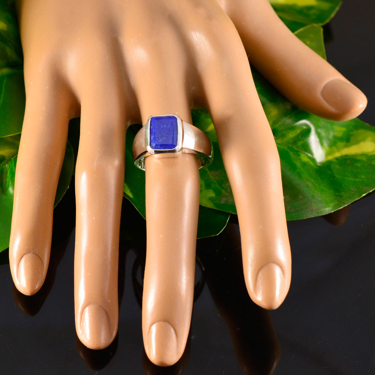 Maya Contemporary Blue Solitaire Ring