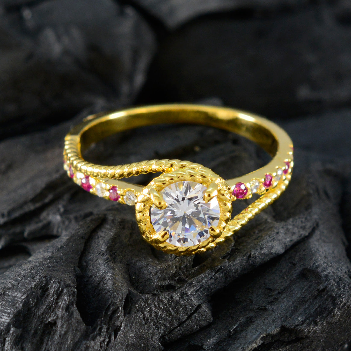 Joaquina Contemporary Red Halo Ring