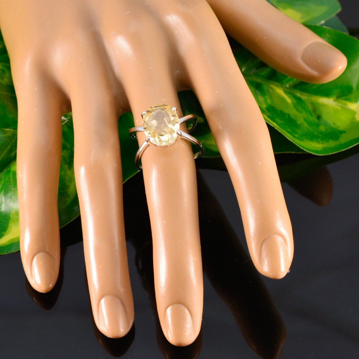 Micaela Contemporary Yellow Solitaire Ring