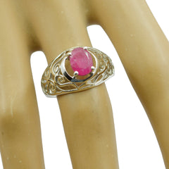 Nella Filigree Red Solitaire Ring with Intricate Design