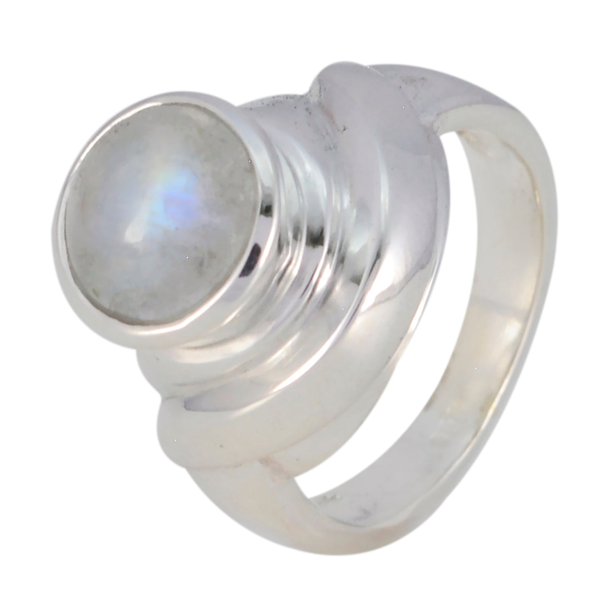 Ines Glamorous White Solitaire Ring in Silver