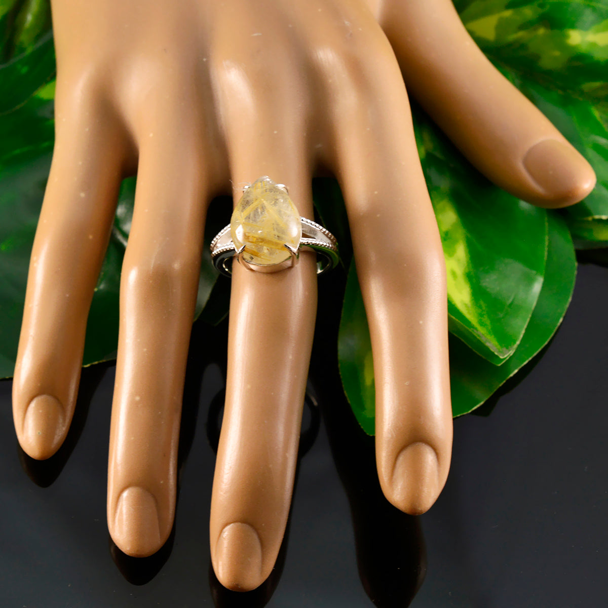 Meera Golden Solitaire Wedding Ring with Unique Gemstone