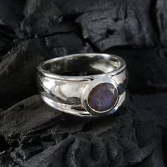 Julia Graceful Grey Solitaire Ring in Sterling Silver
