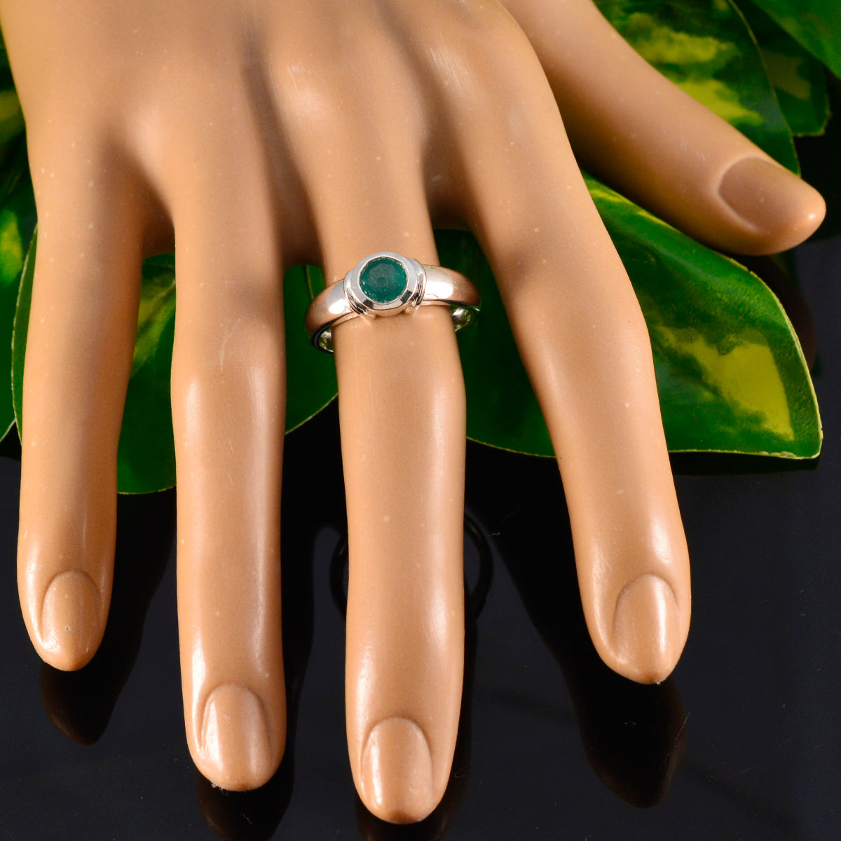 Renata Sophisticated Green Solitaire Ring