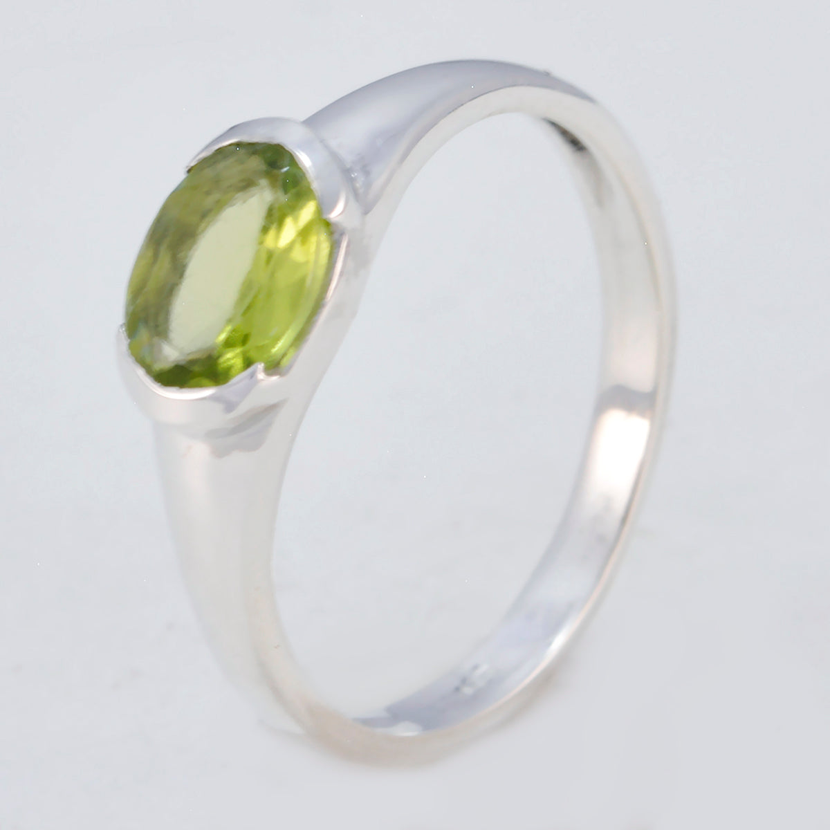 Haruka Contemporary Green Solitaire Ring