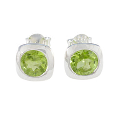 Micaela Green Solitaire Stud Earrings for Every Occasion Peridot Green Stud