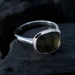 Saanvi Grey Solitaire Gemstone Ring in Sterling Silver
