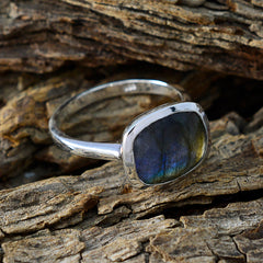 Saanvi Grey Solitaire Gemstone Ring in Sterling Silver