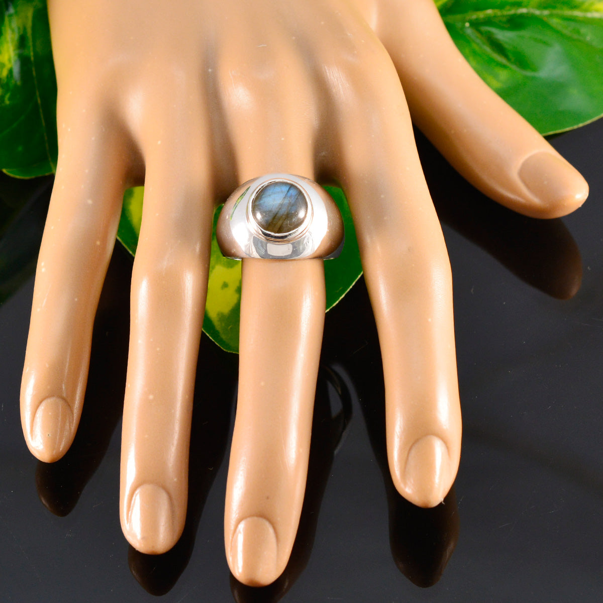Ayesha Grey Solitaire Ring for Women with Gemstone