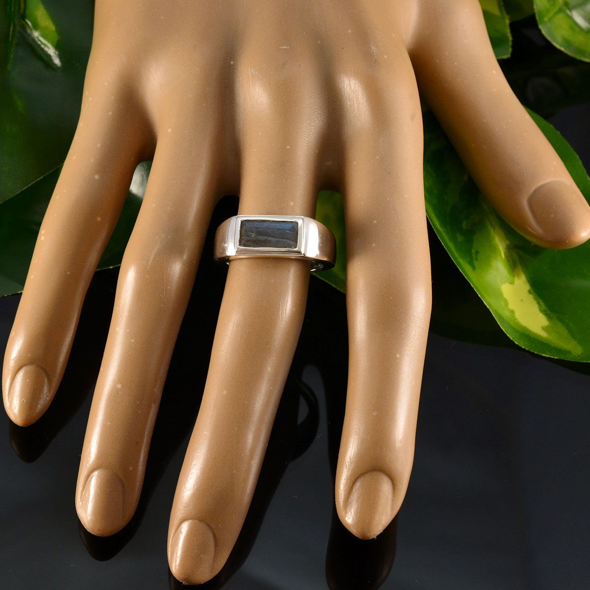 Julia Grey Solitaire Ring for Women in Sterling Silver