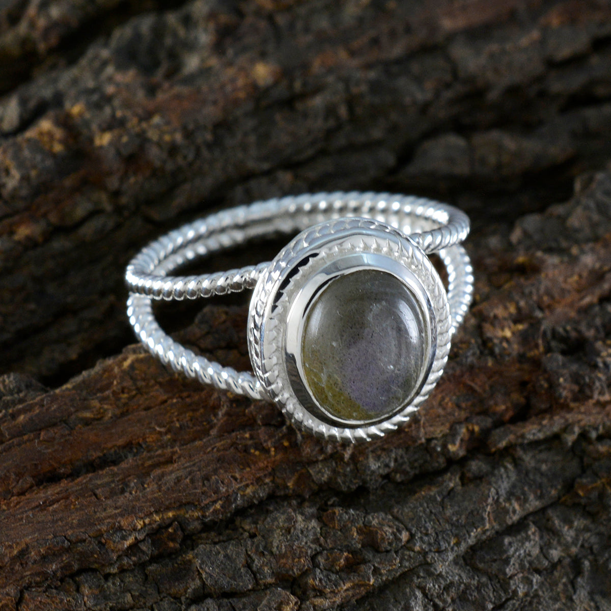 Isadora Rope-Wire Grey Solitaire Ring