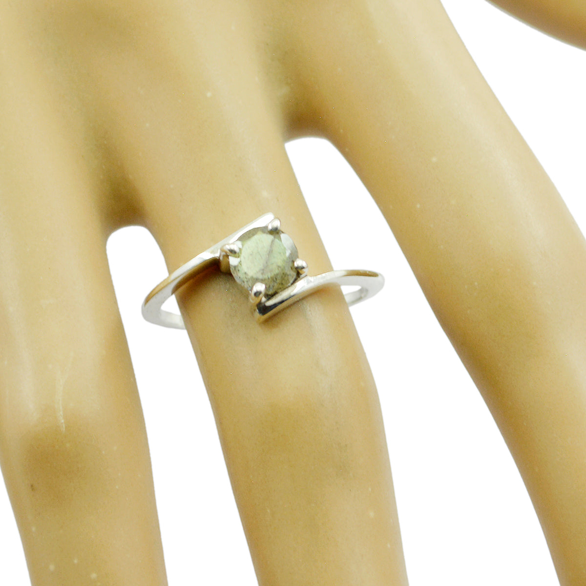 Siti Grey Solitaire Ring with Elegant Gemstone