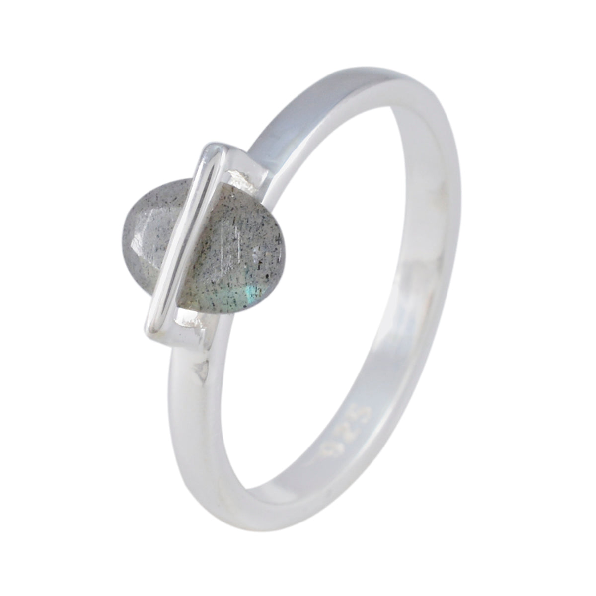 Hina Grey Solitaire Ring with Unique Oval Stone