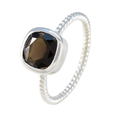 Hazel Brown Solitaire Ring with Sterling Silver Band