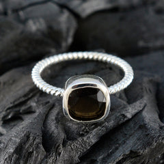 Hazel Brown Solitaire Ring with Sterling Silver Band
