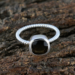 Hazel Brown Solitaire Ring with Sterling Silver Band