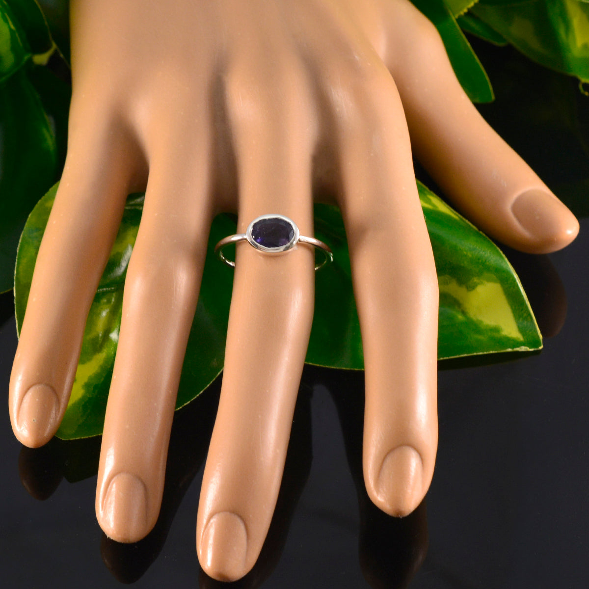 Wen Blue Solitaire Ring India with Oval Gemstone
