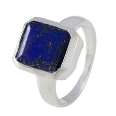 Noelia Blue Solitaire Ring with Square Gemstone