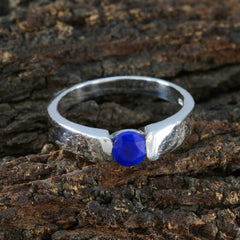 Paula Blue Solitaire Ring Online with Silver Band