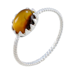 Hua Elegant Brown Solitaire Ring with Sterling Silver