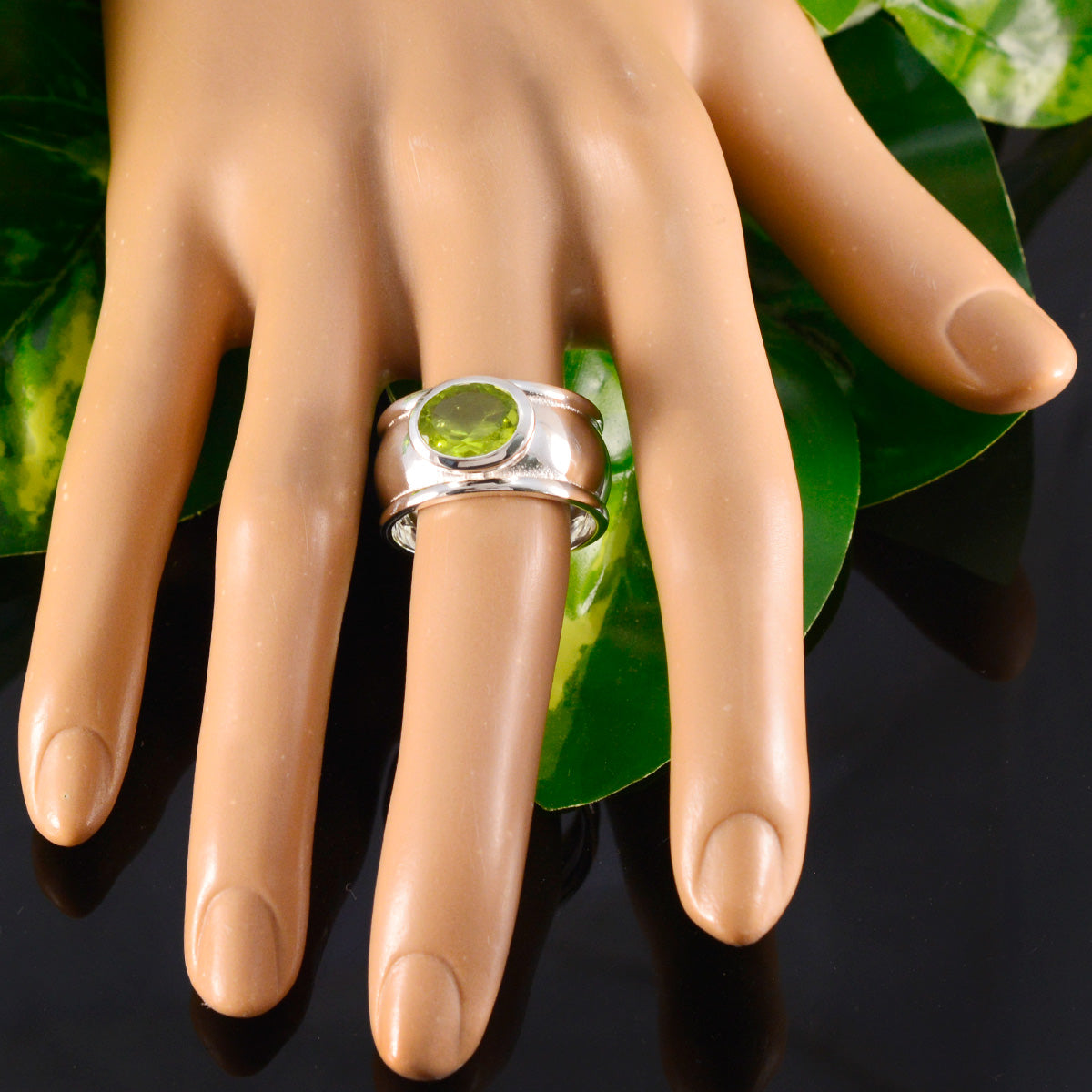 Pauline Heritage Green Solitaire Ring