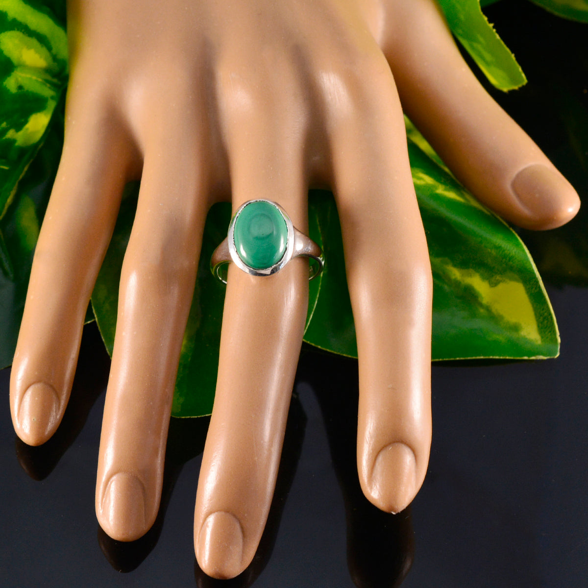 Natalia Contemporary Green Solitaire Ring
