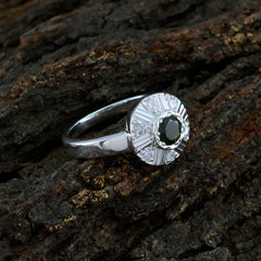 Meera Multicolor Halo Ring with Green Gemstone Accent
