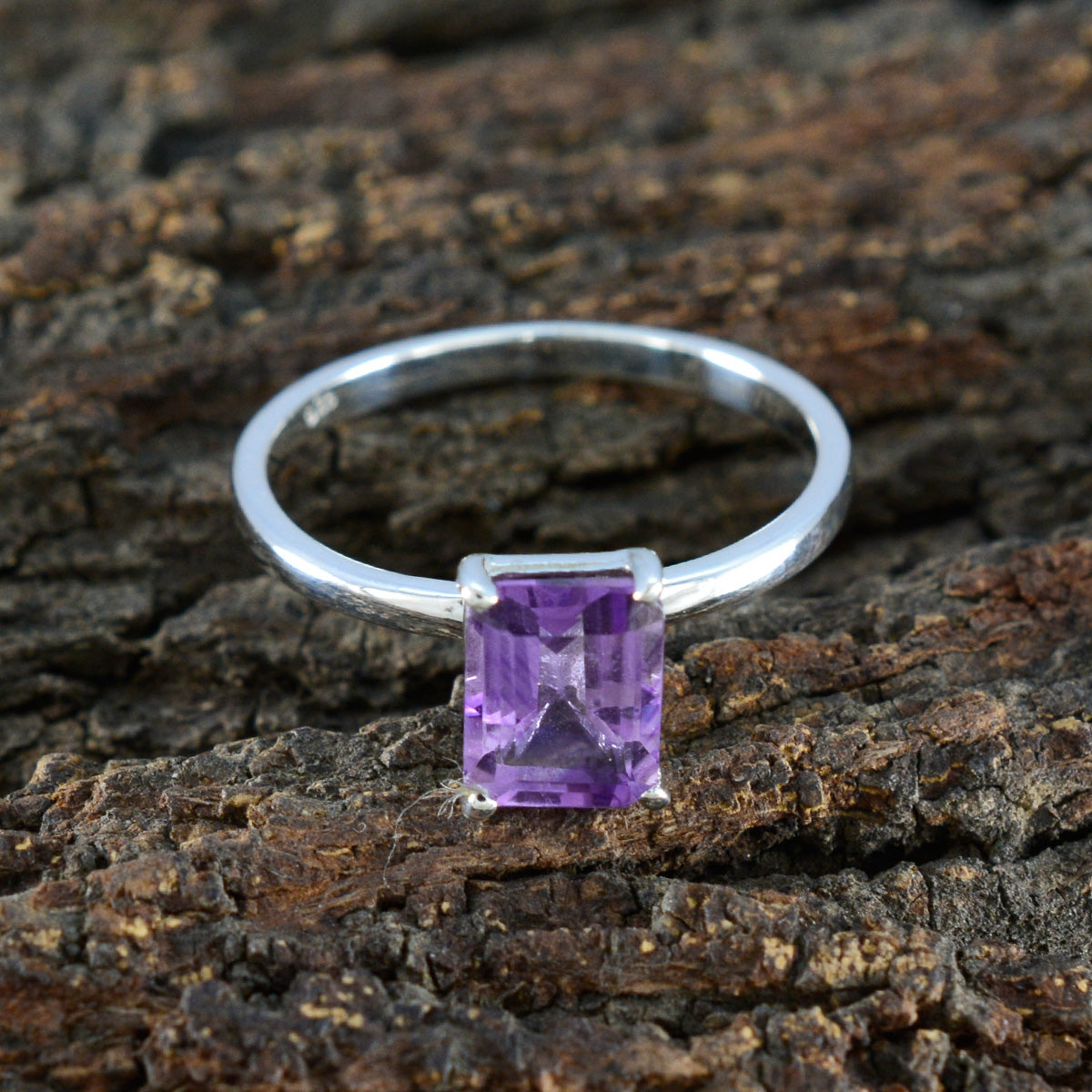 Liyana Elegant Purple Solitaire Ring for Women