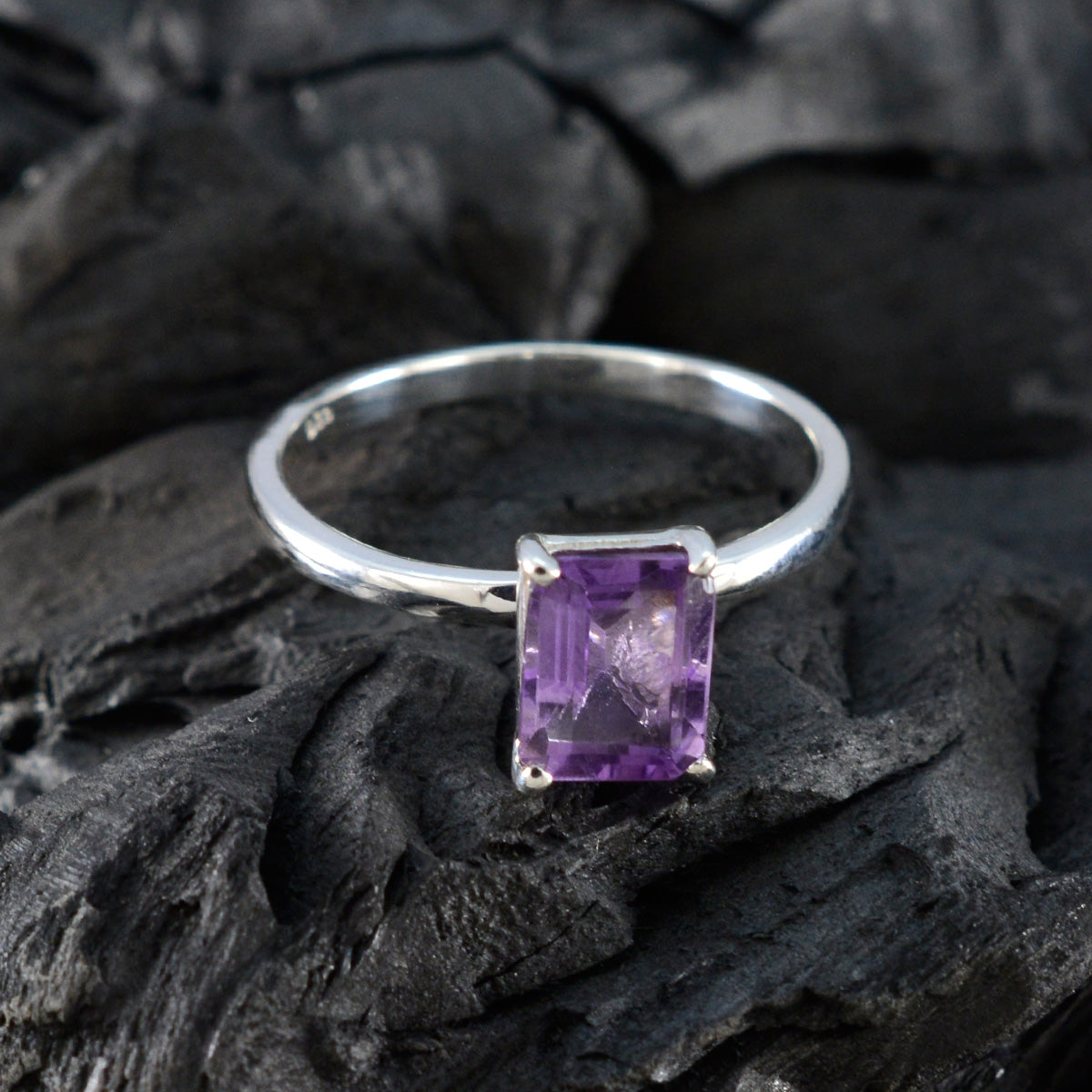 Liyana Elegant Purple Solitaire Ring for Women