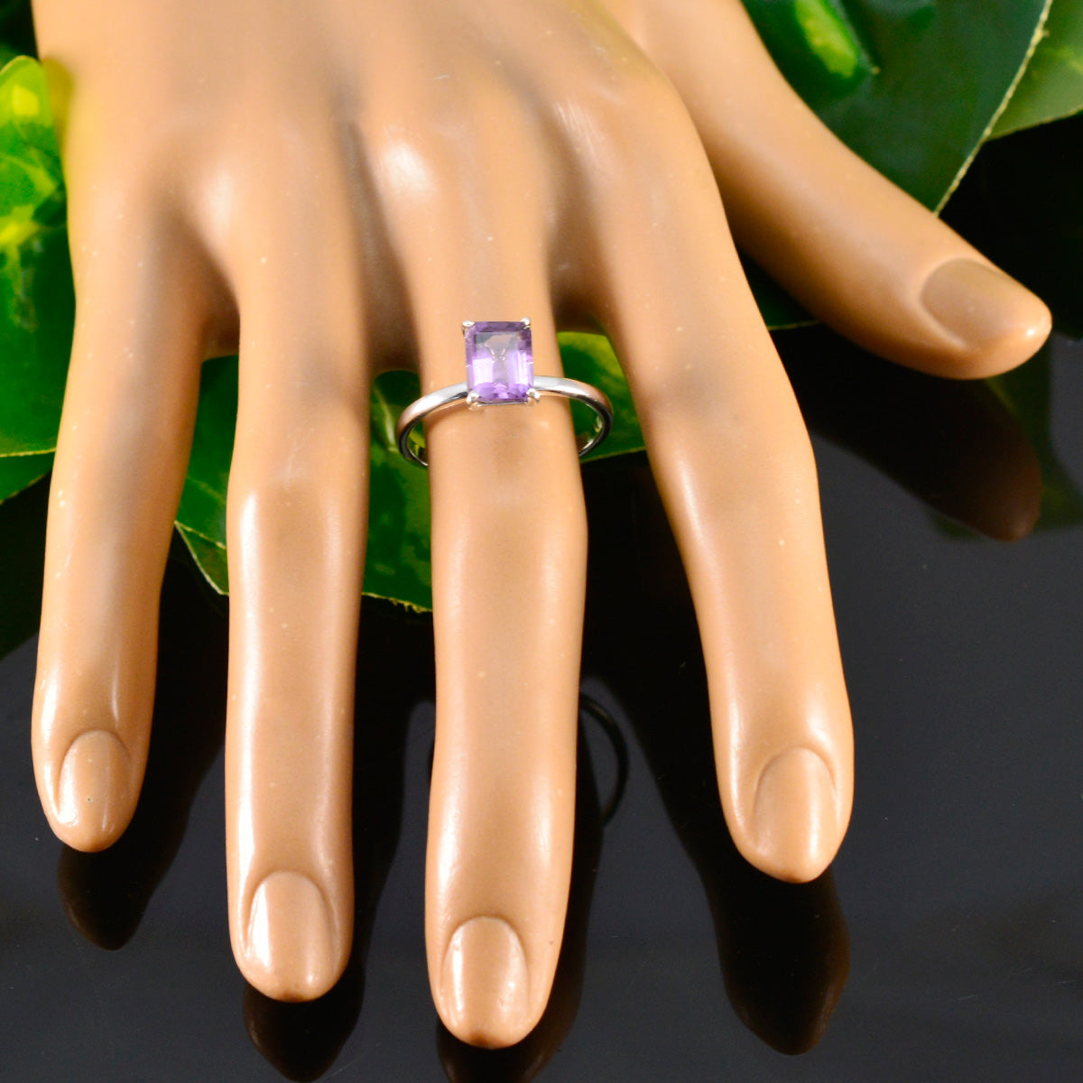 Liyana Elegant Purple Solitaire Ring for Women