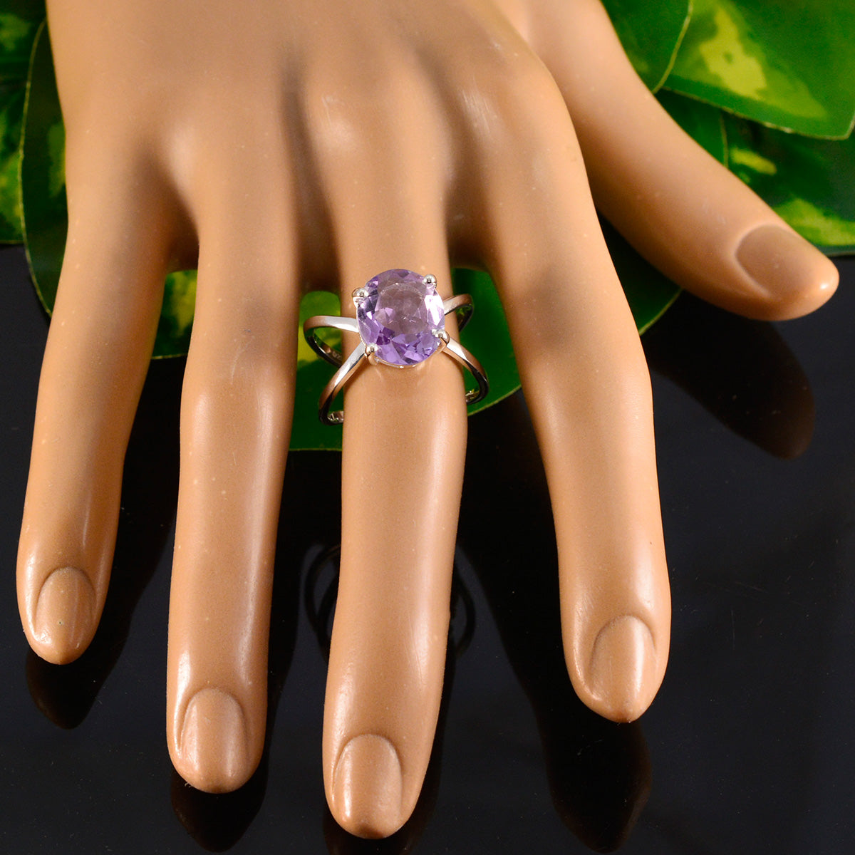 Mariana Purple Solitaire Ring India Silver Gemstone