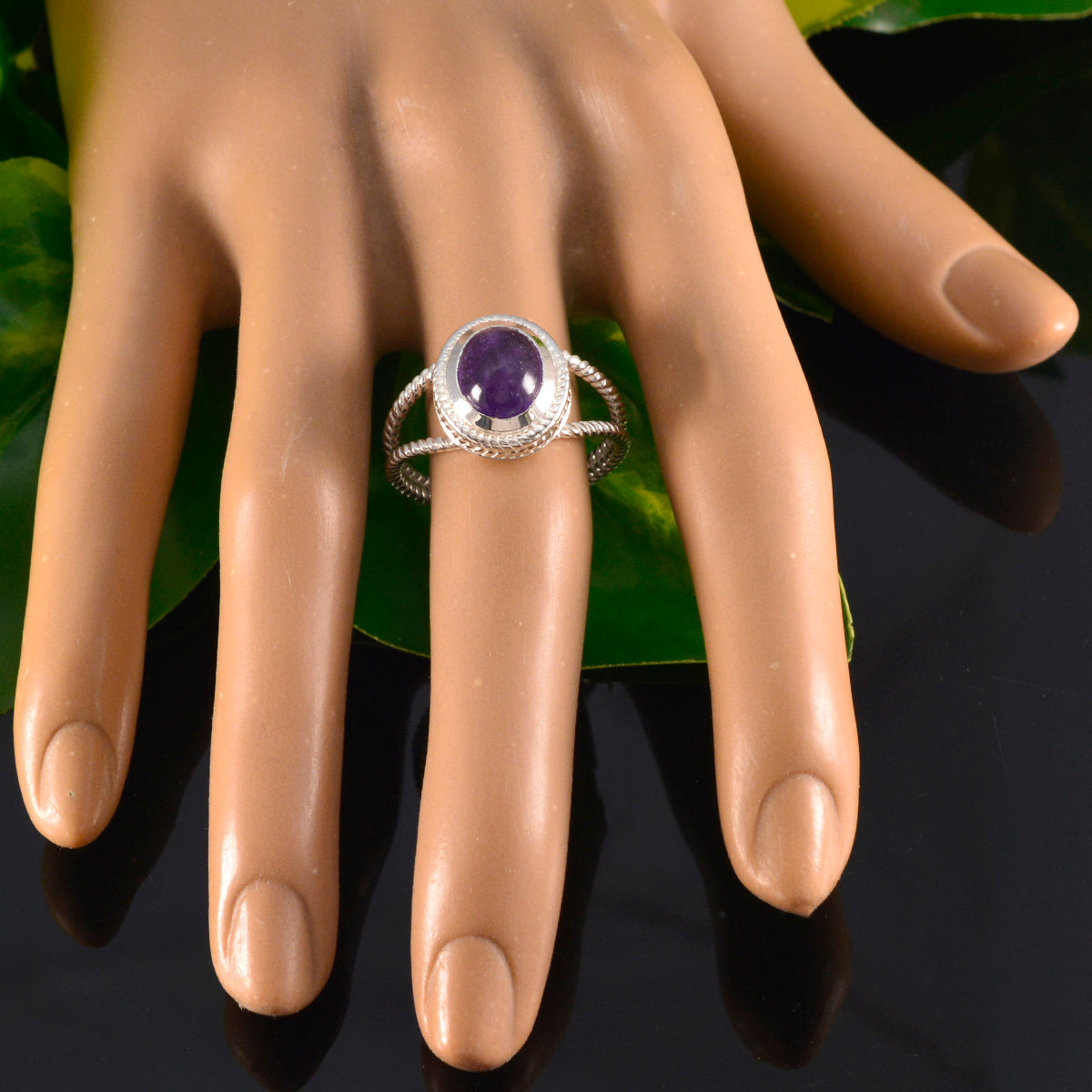 Ella Rope-Wire Purple Solitaire Ring