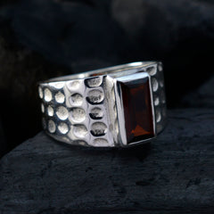 Kristine Red Solitaire Ring for Women in Silver