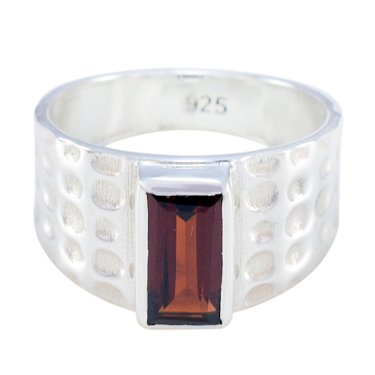 Kristine Red Solitaire Ring for Women in Silver Garnet Red