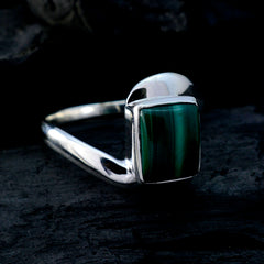 Luisa Trendy Green Solitaire Ring with Silver Band