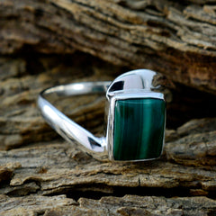 Luisa Trendy Green Solitaire Ring with Silver Band