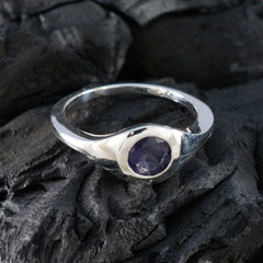 Victoria Modern Blue Solitaire Ring