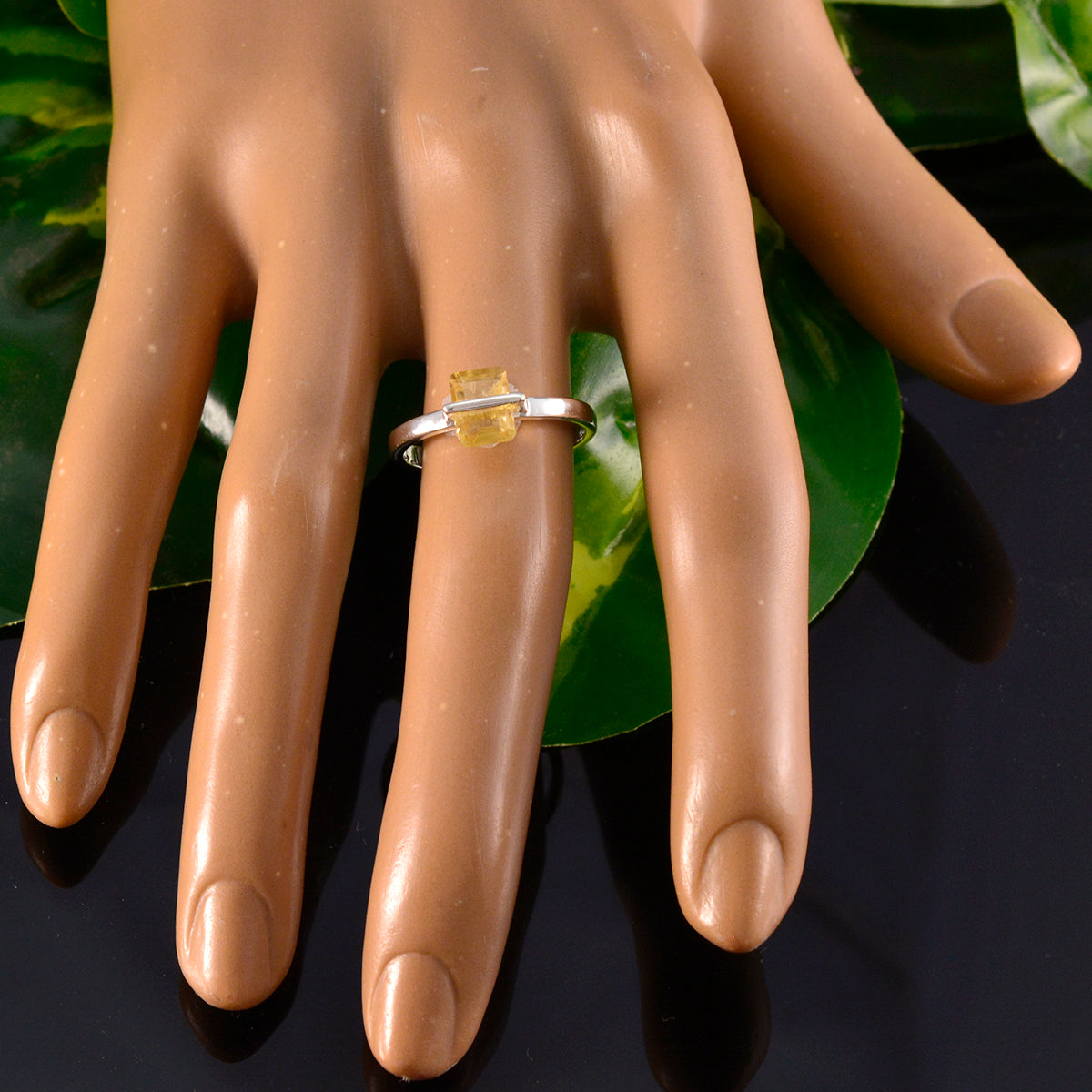 Emma Yellow Gemstone Solitaire Ring in Silver