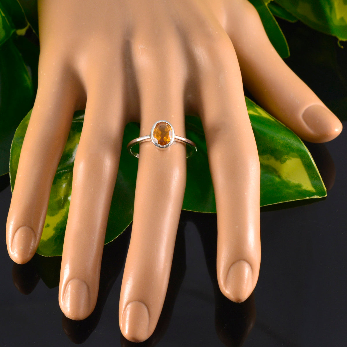 Dewi Yellow Solitaire Engagement Ring with Gemstone
