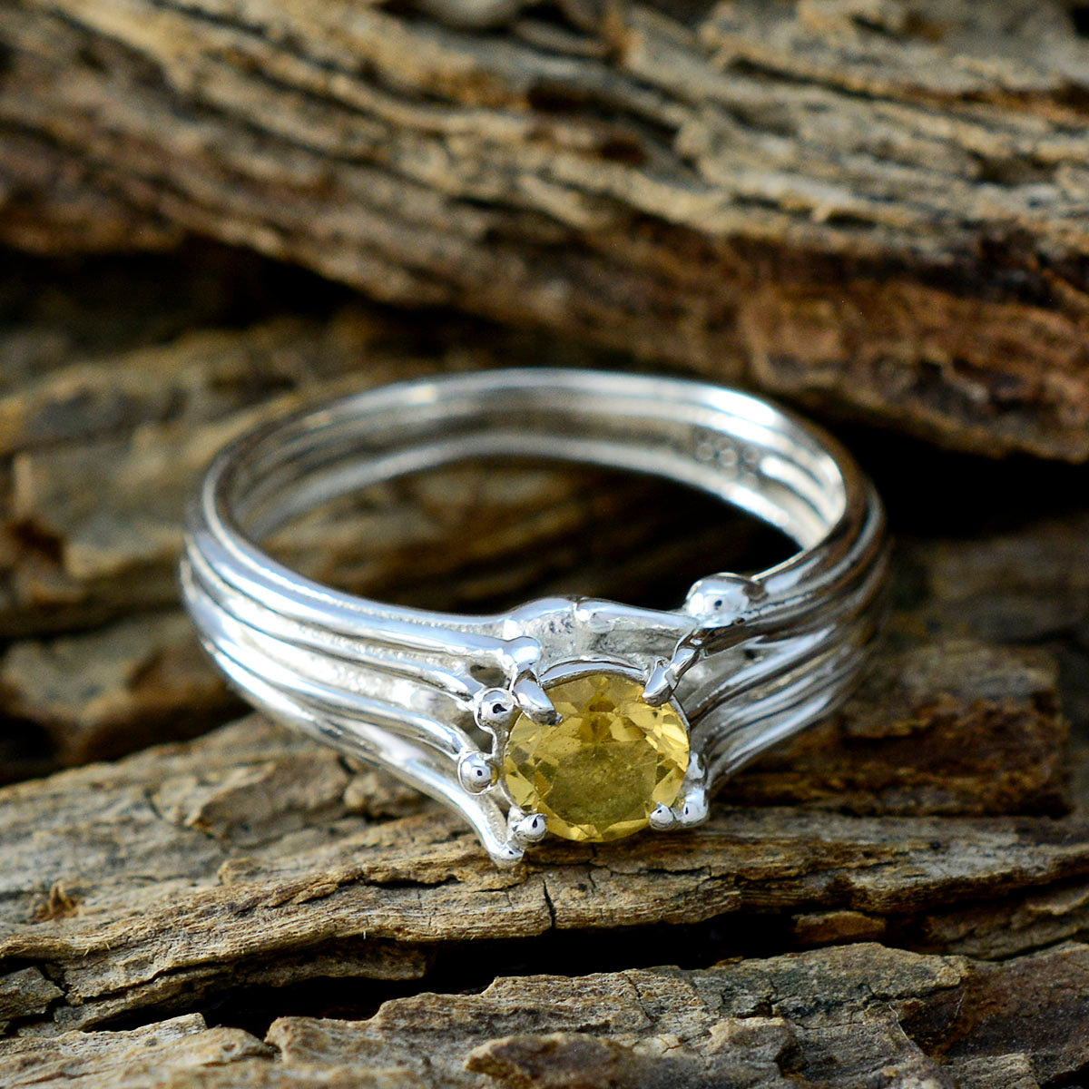Isadora Graceful Yellow Solitaire Ring