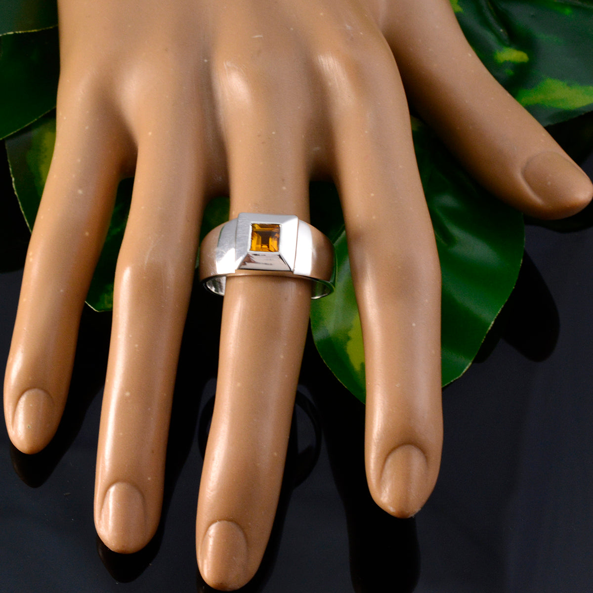 Rebeca Contemporary Yellow Solitaire Ring