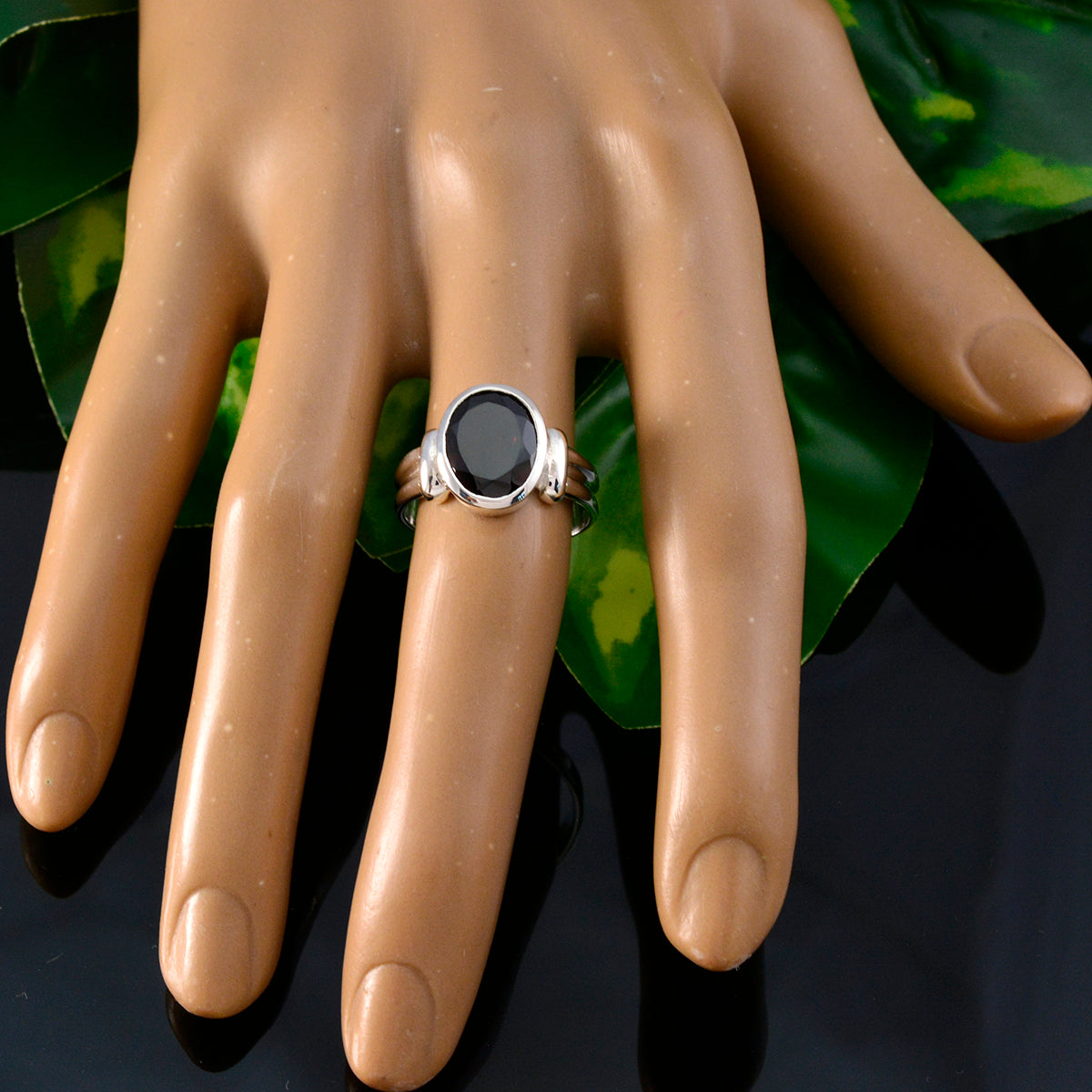 Lakshmi Solitaire Ring with Elegant Silver Setting