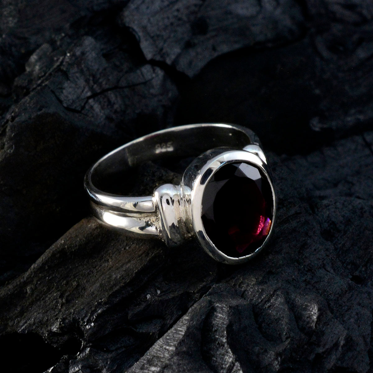 Lakshmi Solitaire Ring with Elegant Silver Setting