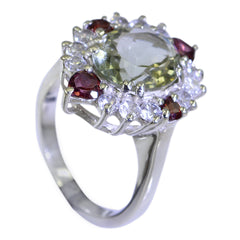 Julieta Trendy Light Green Halo Ring Green Amethyst Green