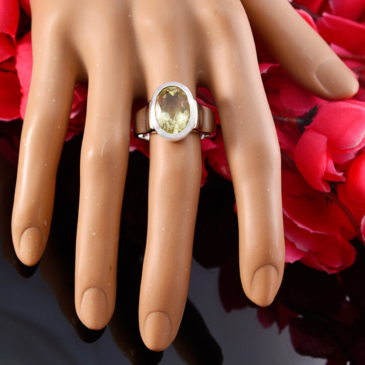 Lucy Heritage Light Green Solitaire Ring