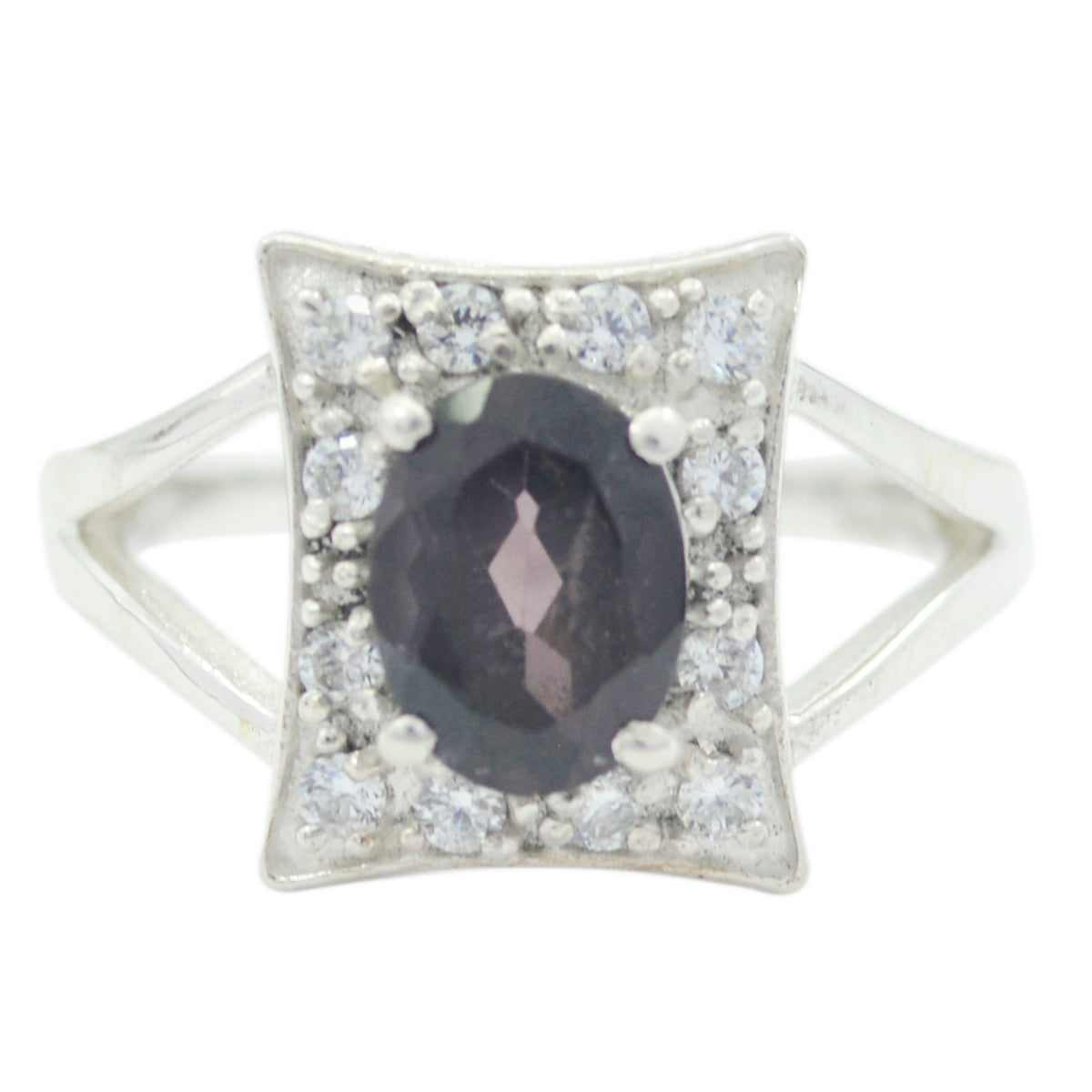 Saanvi Luxurious Brown Halo Ring with Sparkling Stones