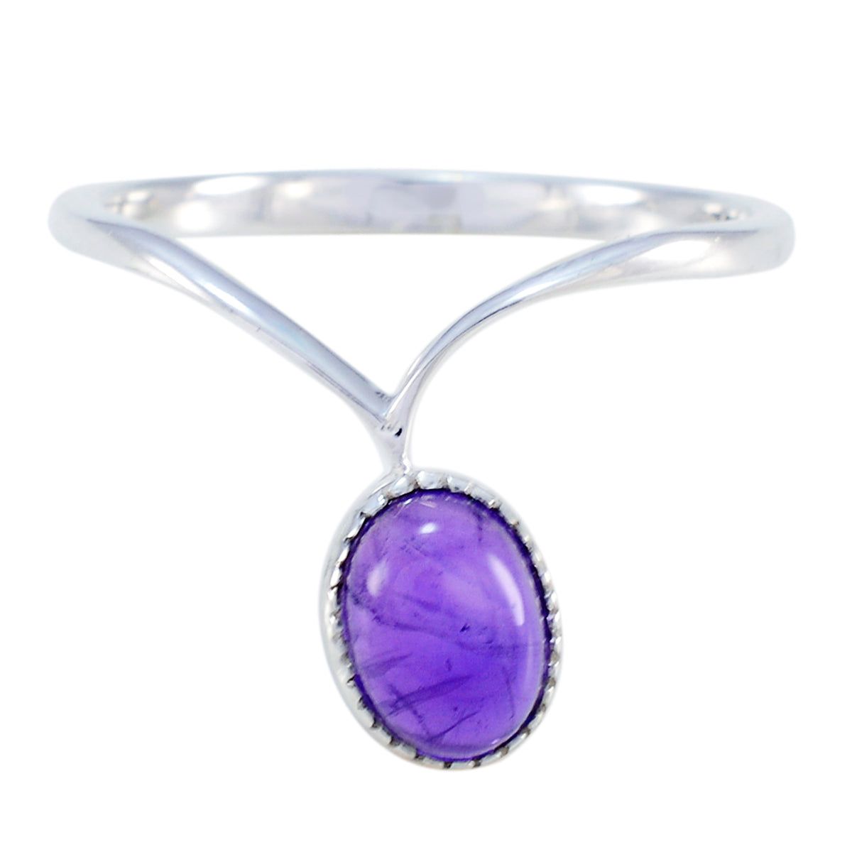 Yasmine Luxurious Purple Solitaire Ring Amethyst Purple