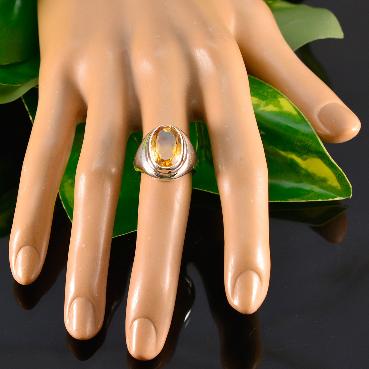 Teresa Luxurious Yellow Solitaire Ring