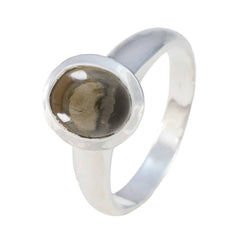 Saanvi Luxury Brown Solitaire Ring with Silver Band
